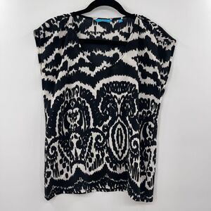 Tori Richard Womens 6 Black Silk Beachy sleeveless tank top